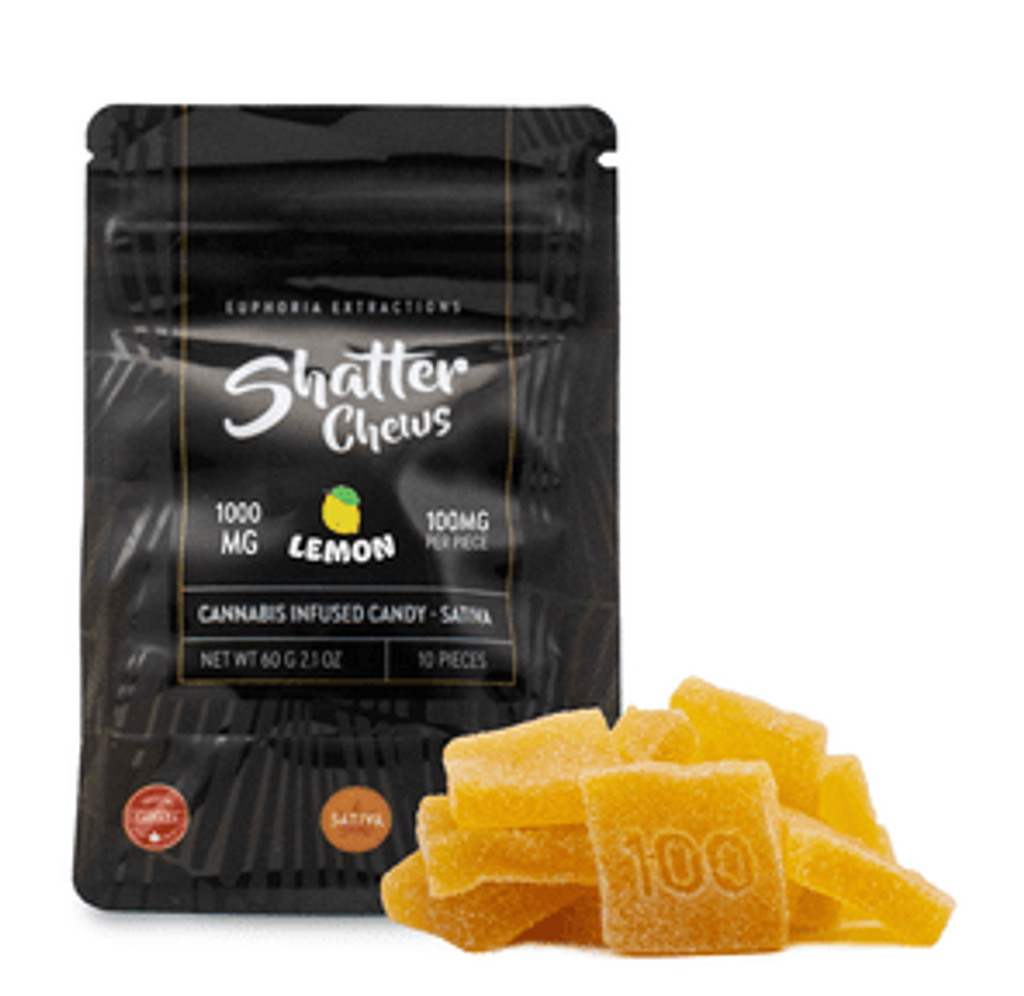 1000mg Sativa Lemon Shatter Chews by Euphoria Extractions (100mg x10)