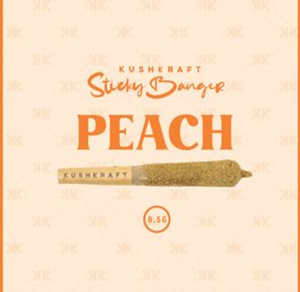 1 x 0.5g Infused Sticky Banger Pre-Roll Sativa Peach by KushKraft