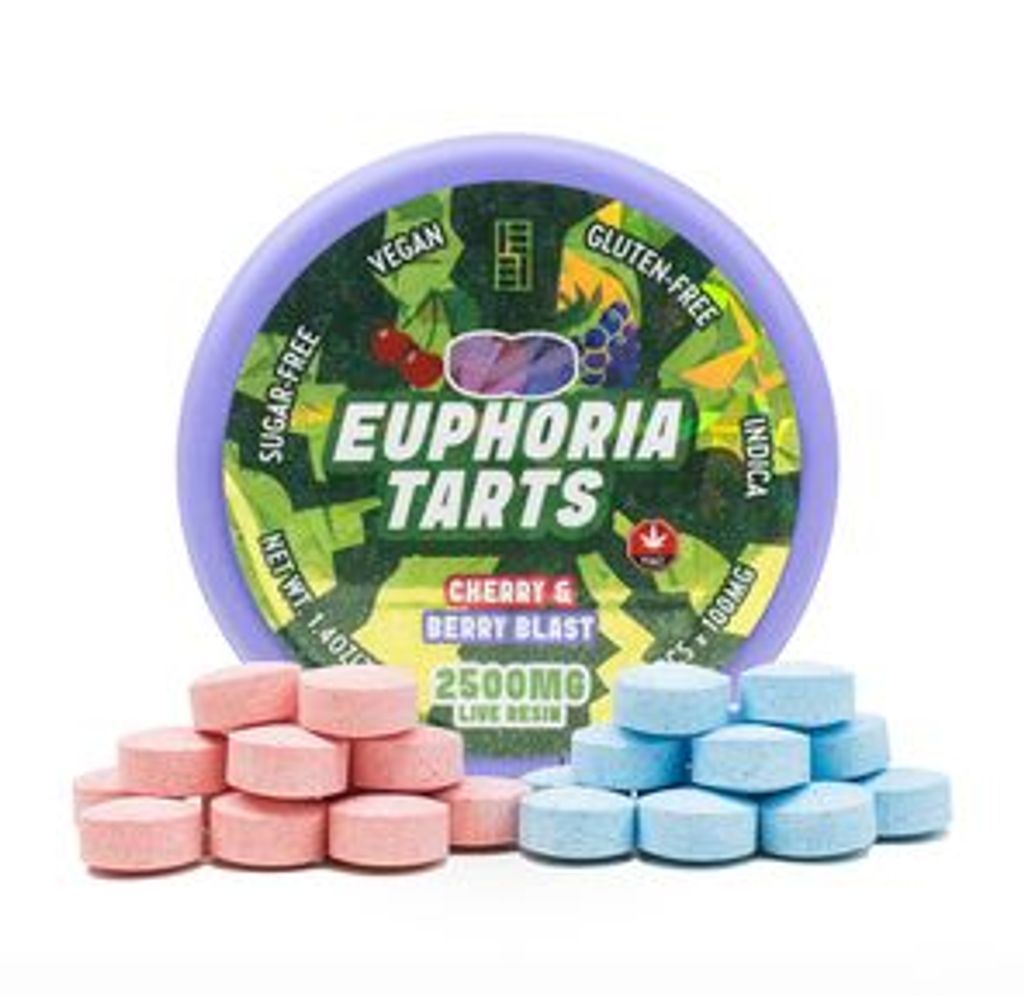 2500mg Indica Live Resin Cherry & Berry Tarts by Euphoria Extractions (SUGAR FREE, VEGAN FRIENDLY)