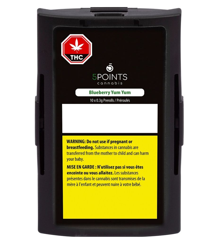 5 Points - Blueberry Yum Yum Pre Roll 10 Pack - 10x0.3g Hybrid