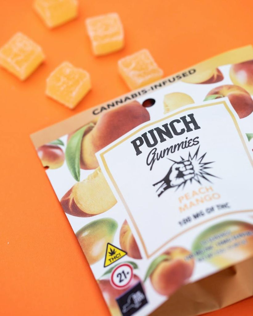 Peach Mango Gummies 100 Mgs Punch Edible Nyc Bud Leafythings