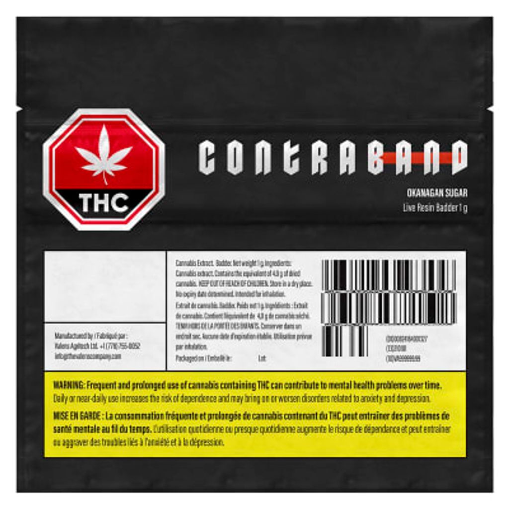 Contraband - Okanagan Sugar Live Terp 510 - Sativa Live Terp 510 Thread Cartridge