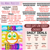 *** Full Menu *** (please click on picture to enlarge)