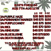 3OZ FROM $150