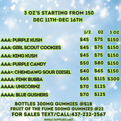  3 OZ STARTING @ $150