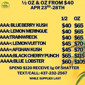 1/2 OZ &OZ'S STARTING FROM $40