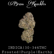 Brass Knuckles Kraft 🥊 INDICA 30-34% THC $130 an oz, $190 for 2 ozs