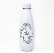 CAFE Water Bottle - White with Black Current