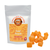 300mg Sour Peach Gummy Squares
