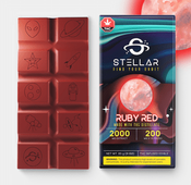 2000mg Rocket Ruby Red Chocolate Bar by Stellar Treats