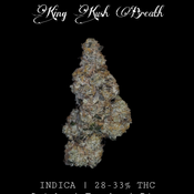 King Kush Breath  | INDICA | 28-33% THC  | $100 an oz | $150 for 2 ozs | 
