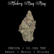 Blueberry Bang Bang ‼️32-38% THC INDICA | $150 an oz | $225 for 2 ozs |
