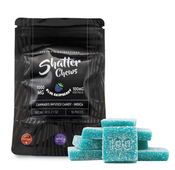 1000mg Indica Blue Raspberry Shatter Chews by Euphoria Extractions (100mg x10) thumbnail 1