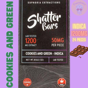 Euphoria Extractions - Shatter Bars Cookies and Green Indica 1200mg