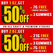 *FarmersLink.ca  |  Buy 1 OZ, Get "50% OFF" + "7G FREE" -or- Buy 2 OZ, "Get 50% OFF" + "21G FREE"*