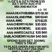 1/2 OZ &OZ'S STARTING FROM $35
