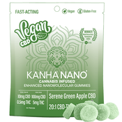 KANHA | VEGAN NANO 20:1 | Serene Green Apple CBD | 100mg CBD/5mg THC