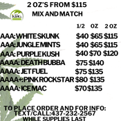  2 OZ STARTING @ $115