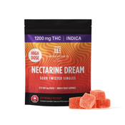 Nectarine Dream High Dose Indica THC Gummies | 1200mg | Twisted Extracts thumbnail 1