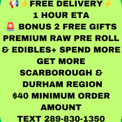 FREE DELIVERY 1 HOUR WAIT++ 1G PREMIUM RAW PRE ROLL & EDIBLES 