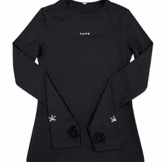 Womens Slim Fit Long Sleeve Black - LARGE