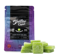 200mg Indica Green Apple Shatter Chews by Euphoria Extractions (20mg x10)