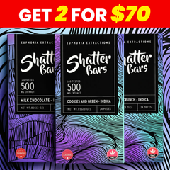 * PRE  ORDER * Euphoria Extractions 500mg Indica Shatter Bar