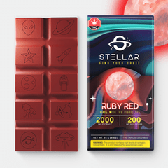 2000mg Rocket Ruby Red Chocolate Bar by Stellar Treats