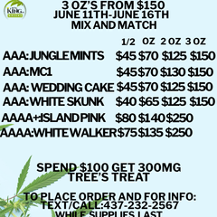  3 OZ STARTING @ $150