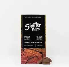 250mg Sativa Toffee Crunch Shatter Bar by Euphoria Extractions