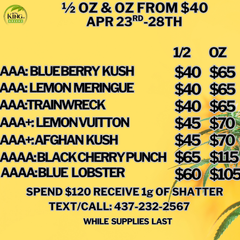 1/2 OZ &OZ'S STARTING FROM $40