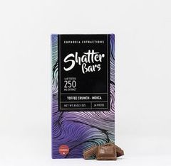 250mg Indica Toffee Crunch Shatter Bar by Euphoria Extractions