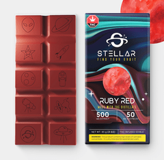 500mg Rocket Ruby Red Chocolate Bar by Stellar Treats