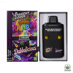 STRAIGHT GOODS Dual Chamber 6G Disposable THC Vape - Rainbow (H) + Dabbalicious (H)