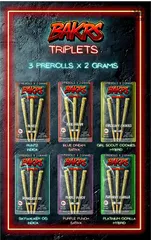 Bakrs Triplets Pre Rolls - Indica, Runtz