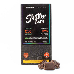 Indica 1200mg Dark Chocolate Shatter Bar (Vegan)