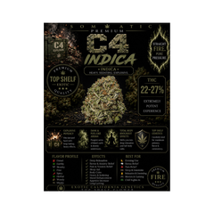 C-4 Strain | INDICA | 22-27% THC | $60 an oz | $85 for 2 ozs |$140 for 4 ozs | $240 for 8 oz |