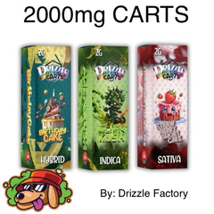 2000MG DRIZZLE FACTORY VAPE CARTS AAAAA+ (2 FOR $50)
