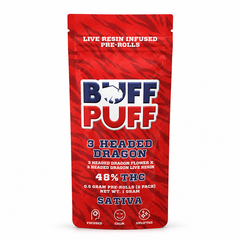 3 Headed Dragon .5g Live Resin Infused Prerolls 2 Pack | Buff Puff