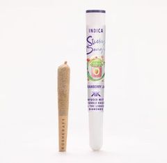 1 x 0.5g Infused Sticky Banger Pre-Roll Indica Strawberry Jam by KushKraft