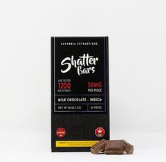 1200mg Indica Milk Chocolate Shatter Bar by Euphoria Extractions
