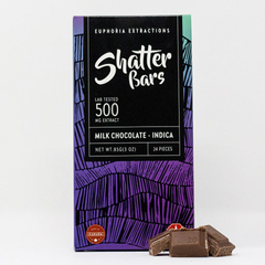 500mg Indica Milk Chocolate Shatter Bar by Euphoria Extractions