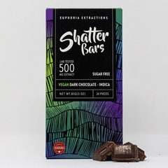 500mg Indica Dark Chocolate Vegan Shatter Bar by Euphoria Extractions