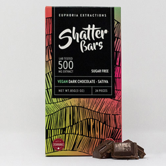 500mg Sativa Dark Chocolate Vegan Shatter Bar by Euphoria Extractions
