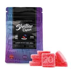 200mg Indica Cherry Shatter Chews by Euphoria Extractions (20mg x10)