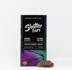 500mg Indica Toffee Crunch Shatter Bar by Euphoria Extractions