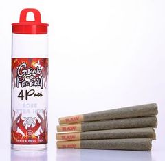 1G X 4 Rose Xtra Hot Grabba Pre Roll 4 Pack by Kushkraft