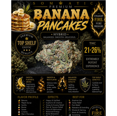 Banana Pancakes 🥞 | HYBRID | 21-26% THC | $60 for 2 Ozs | $90 for 4 ozs | $170 a half Pound | 