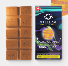 1000mg Spaceship Salted Caramel Chocolate Bar by Stellar Treats