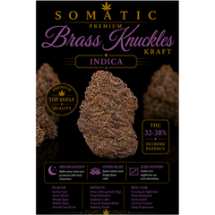 Brass Knuckles Kraft | INDICA | 32-38% THC | $130 an oz | $190 for 2 Ozs |